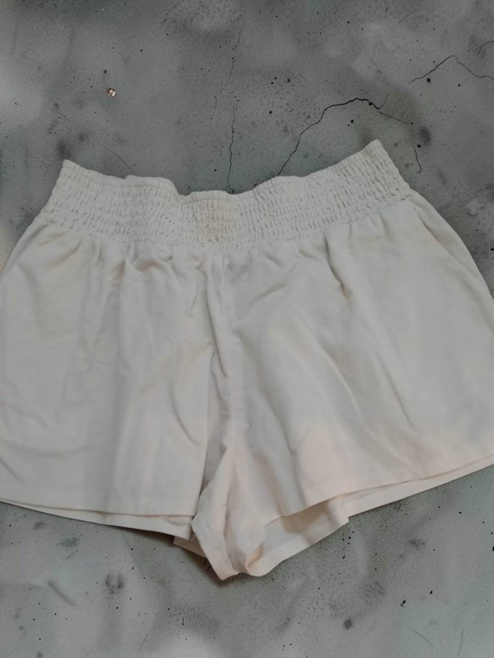 wild fable Cream High-Rise Smocked Waist Shorts